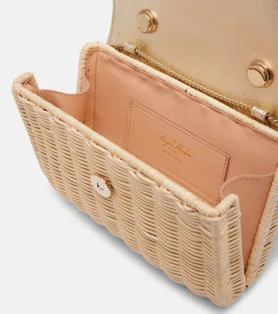 Roger Vivier Jewel Efflorescence Mini Rattan Tote Bag