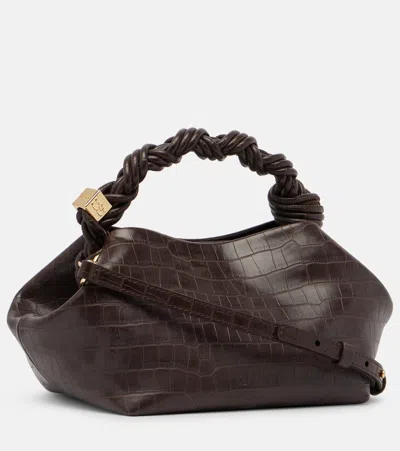 Ganni Bou Small Croc-effect Tote Bag