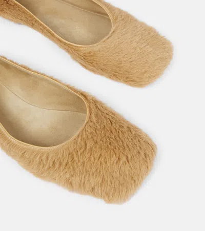 The Row Calf Hair Square-toe Ballerina Flats