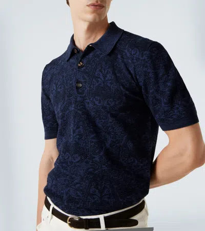 Etro Polo Shirt With Pegasus Embroidery In Blue