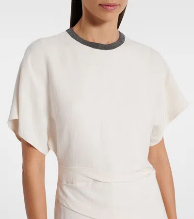 Brunello Cucinelli Linen-blend Midi Dress