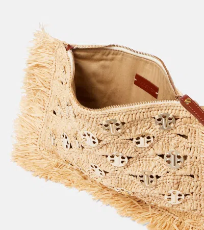 Rabanne Embellished Raffia Clutch