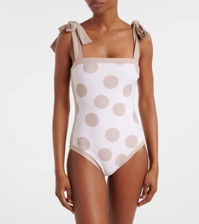 Simkhai Piper Polka-dot Swimsuit In Neutral
