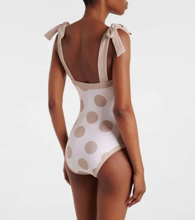 Simkhai Piper Polka-dot Swimsuit In Neutral