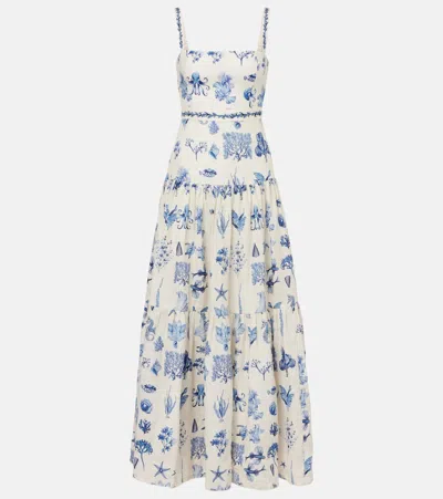 Agua By Agua Bendita Lima Printed Linen Maxi Dress