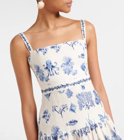 Agua By Agua Bendita Lima Printed Linen Maxi Dress