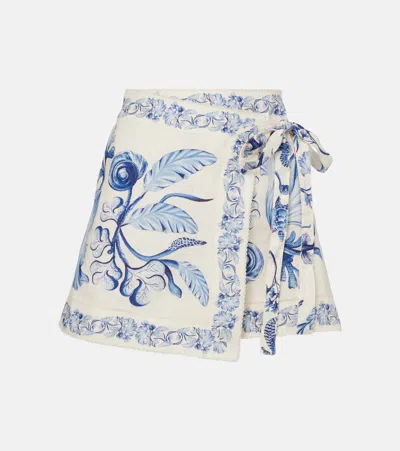 Agua By Agua Bendita Luna Printed Linen Beach Cover-up