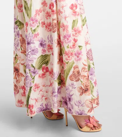Agua By Agua Bendita Espliego Floral Linen Maxi Dress
