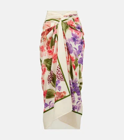 Agua By Agua Bendita Floral Cotton And Silk Beach Cover-up
