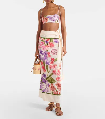 Agua By Agua Bendita Floral Cotton And Silk Beach Cover-up