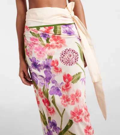 Agua By Agua Bendita Floral Cotton And Silk Beach Cover-up