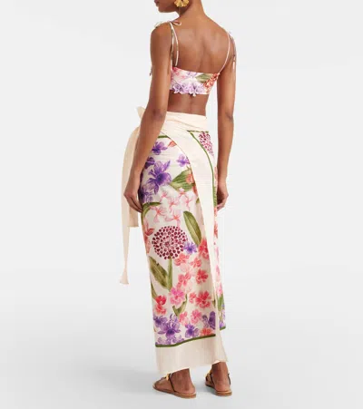 Agua By Agua Bendita Floral Cotton And Silk Beach Cover-up