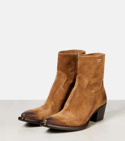 Prada Suede 45 Ankle Boots