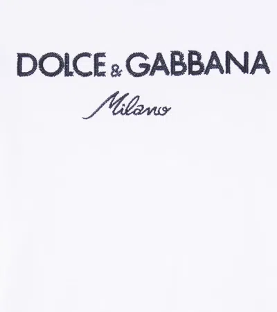 Dolce & Gabbana Jersey T-shirt With Dolce&gabbana Embroidery In White