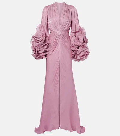 Costarellos Ruffled Gathered Gown