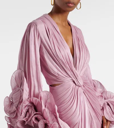 Costarellos Ruffled Gathered Gown
