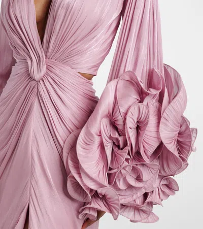 Costarellos Ruffled Gathered Gown