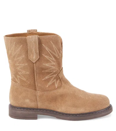 Golden Goose Suede Boots In Brown