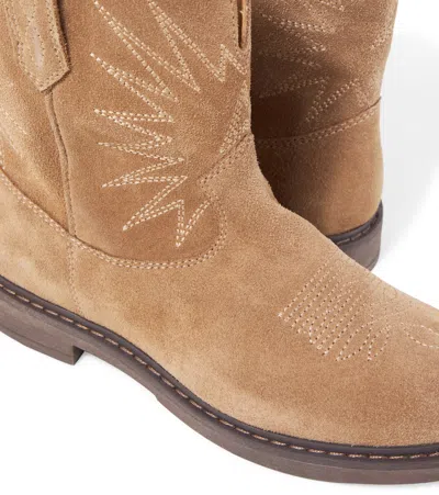 Golden Goose Suede Boots In Brown