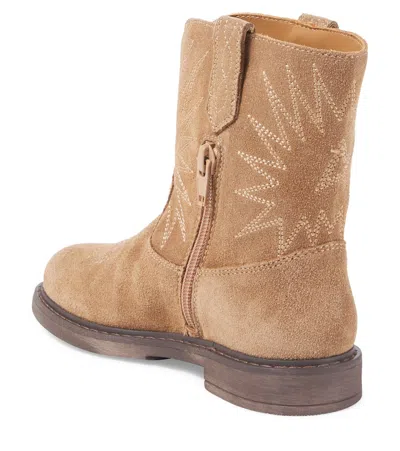 Golden Goose Suede Boots In Brown