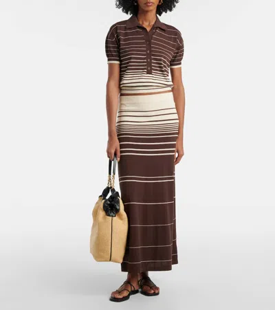 Demellier Miami Leather And Raffia Shoulder Bag