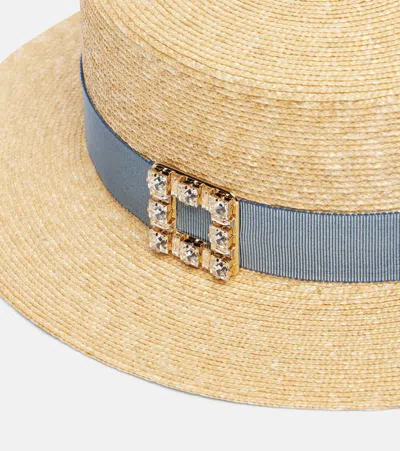 Roger Vivier Très Vivier Straw Boater Hat