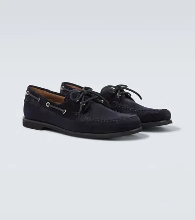 Gianvito Rossi Vandé Suede Boat Shoes