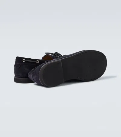 Gianvito Rossi Vandé Suede Boat Shoes