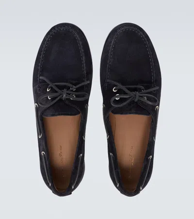 Gianvito Rossi Vandé Suede Boat Shoes
