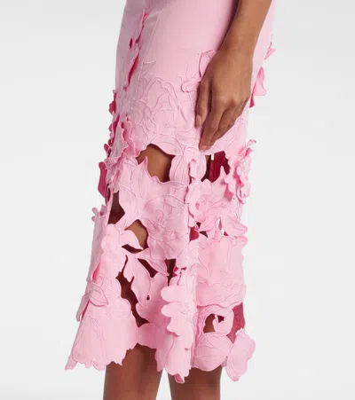 Leo Lin Emily Floral-appliqué Midi Dress