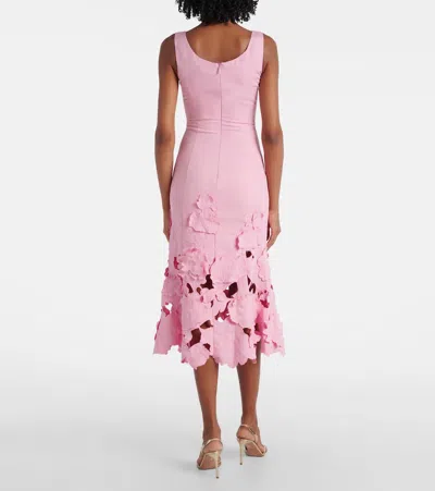 Leo Lin Emily Floral-appliqué Midi Dress