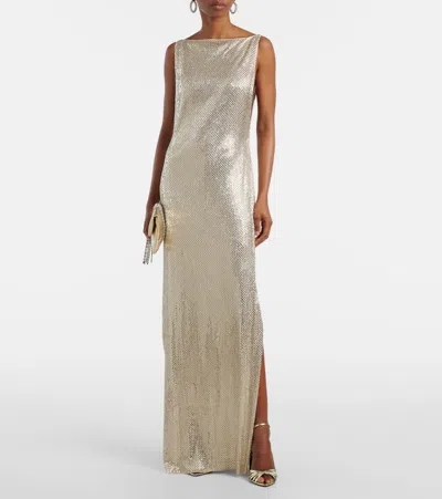 Roland Mouret Embellished Mesh Gown In White