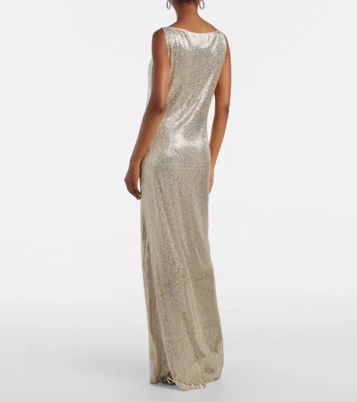 Roland Mouret Embellished Mesh Gown In White