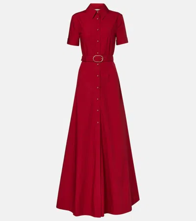Roland Mouret Cotton Poplin Shirt Dress In Burgundy