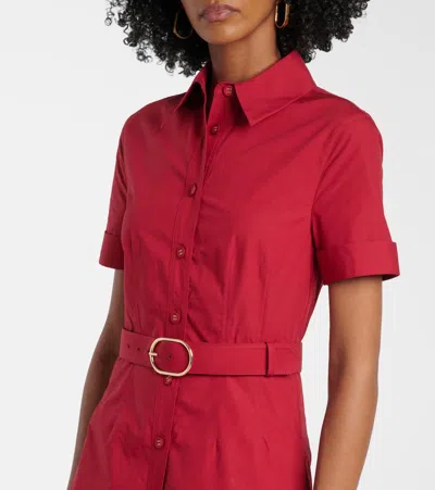 Roland Mouret Cotton Poplin Shirt Dress In Burgundy