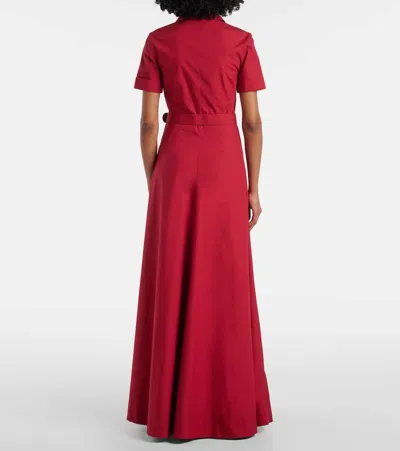 Roland Mouret Cotton Poplin Shirt Dress In Burgundy