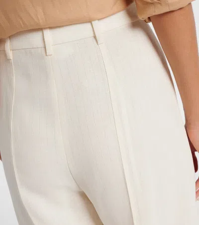 Loro Piana Bob Linen Crêpe Tapered Pants In White
