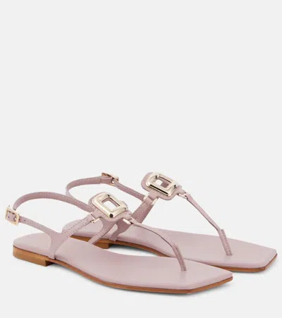 Roger Vivier Viv' By The Sea Leather Thong Sandals
