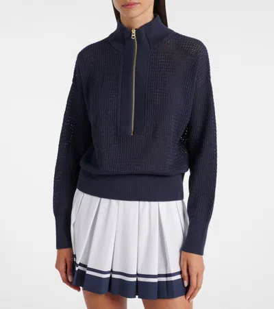 Varley Open-knit Cotton Half-zip Sweater