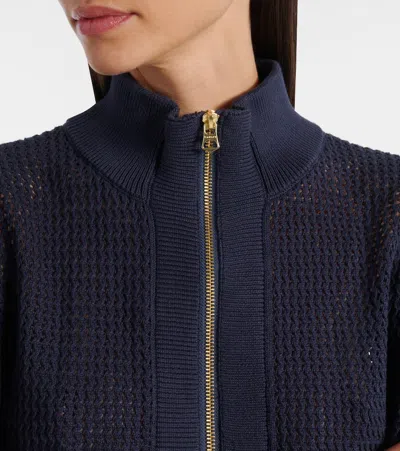 Varley Open-knit Cotton Half-zip Sweater