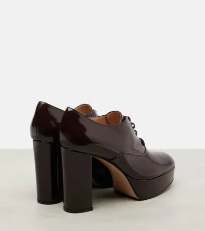 Gianvito Rossi 70 Lace-up Leather Platform Pumps