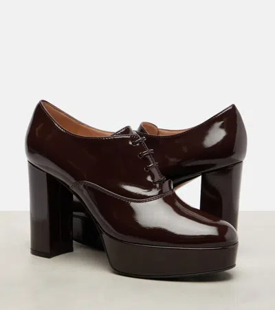 Gianvito Rossi 70 Lace-up Leather Platform Pumps