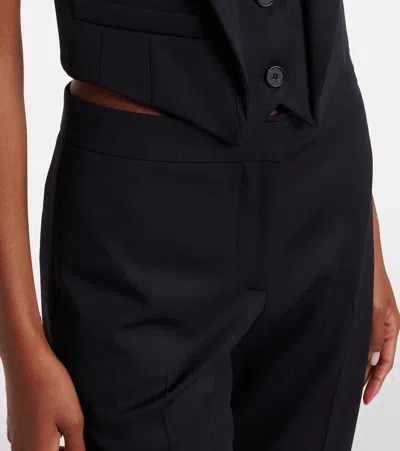 Alexander Mcqueen Cropped Wool Gabardine Flared Pants