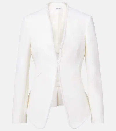 Alexander Mcqueen Frayed Wool Gabardine Blazer
