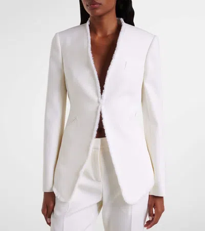 Alexander Mcqueen Frayed Wool Gabardine Blazer