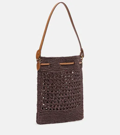 Miu Miu Logo Raffia-effect Bucket Bag