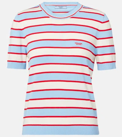 Prada Knitted Striped Cotton Top