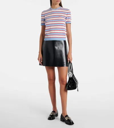 Prada Knitted Striped Cotton Top