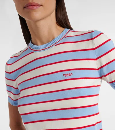 Prada Knitted Striped Cotton Top