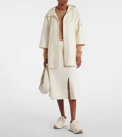 Moncler Ribbed-knit Wool And Cashmere Midi Skirt
